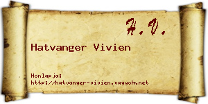 Hatvanger Vivien névjegykártya